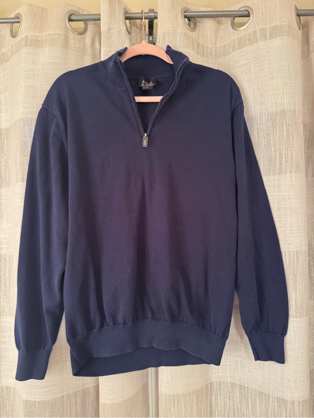 Jos. A. Bank Men's Pima Cotton Navy Half-Zip Sweater